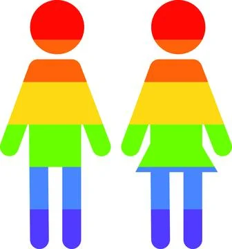 Equality Couple Rainbow Figures Stock Illustration