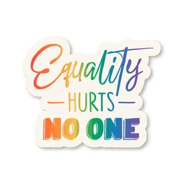 Equality Hurts No One. Vector T-shirt, Sticker Print, Plackard for Pride Month Stock Illustration