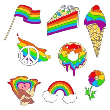 Equality icon set on white isolated backdrop. Stock Illustration