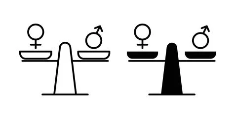 Equality icon. Style is flat and line symbol Stock Illustration