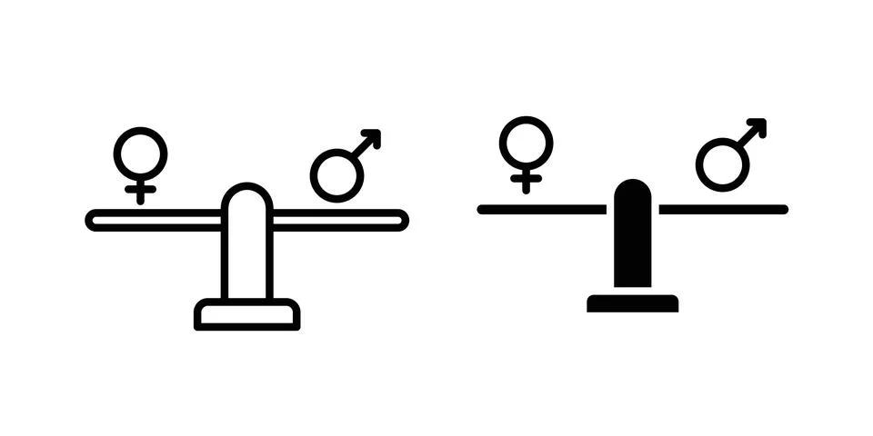 Equality icon thin line and clipart style vector set Stock Illustration