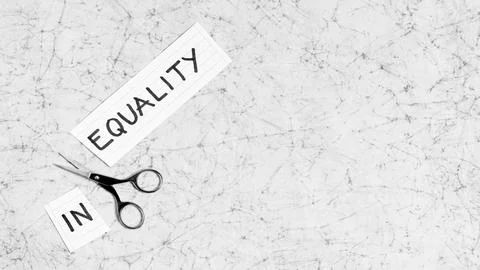 Equality inequality concept marble with copy space Beautiful photo Stock Photos
