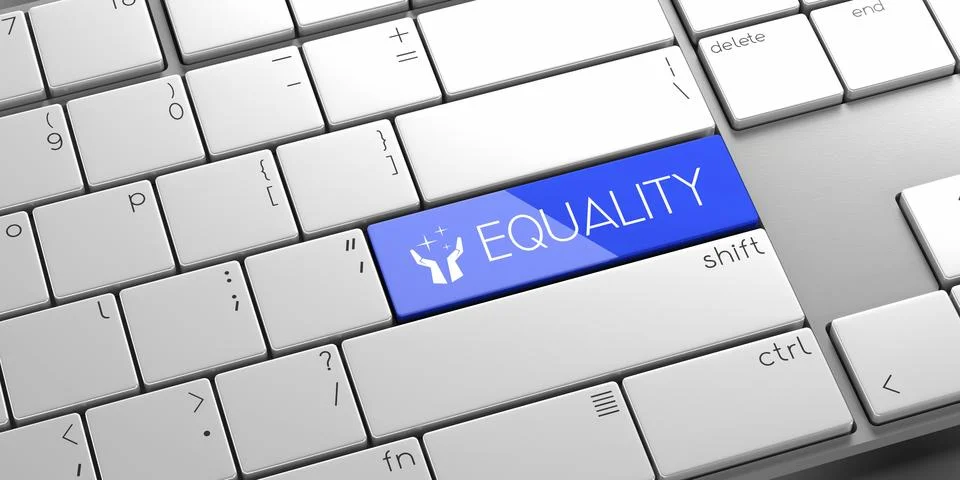 Equality - modern computer keyboard - 3D illustration Stock Illustration