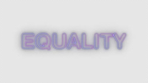 Equality neon effects, text animation on transparent background Stock Footage 303582405