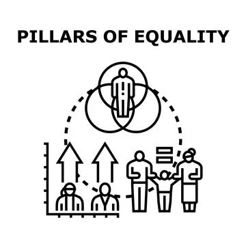 Equality principles pillar vector concept illustrating human rights Stock Illustration