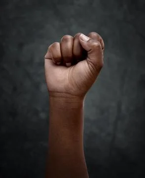 Equality, protest and hand fist for justice or solidarity, human rights and Stock Photos
