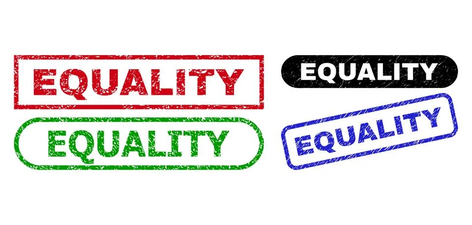 EQUALITY Rectangle Stamps Using Corroded Texture Stock Illustration