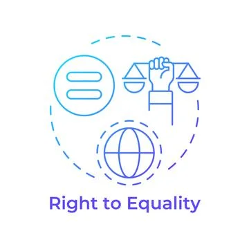 Equality right blue gradient concept icon Stock Illustration