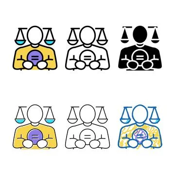 Equality styleset people value color icon vector Stock Illustration