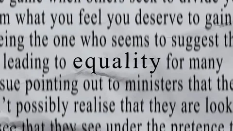 EQUALITY Text in Centre with High-energy Fast Text Stop-Motion Writing Cycling Stock Footage 339763721