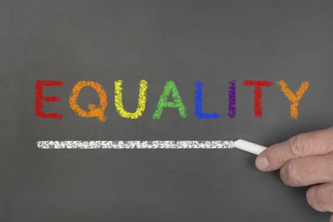 Equality written on blackboard Stock Photos