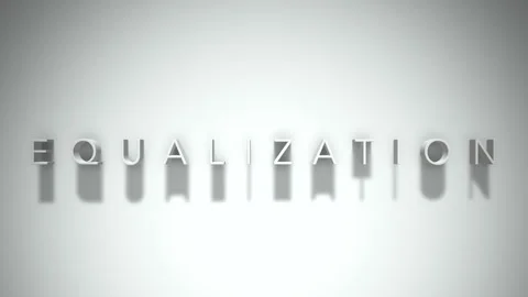 Equalization 3D title animation white text on a white background Stock Footage 299381339