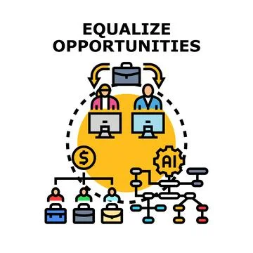 Equalize opportunities concept establishing fair employment Stock Illustration