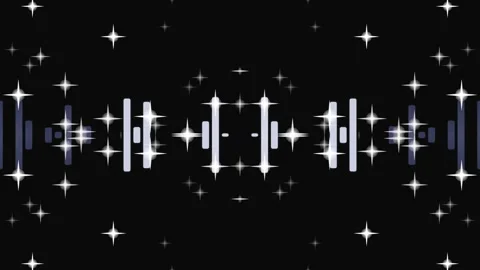 Equalizer Animation with Stars on Black Background. Stock Footage 331188623