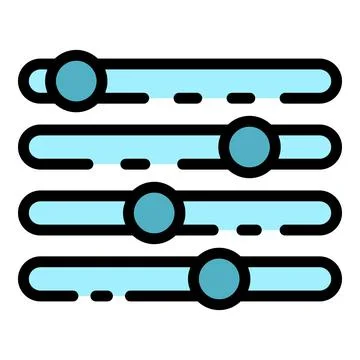 Equalizer app icon color outline vector 스톡 일러스트