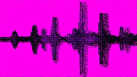 Equalizer Audio Meter Spectrum Black Grainy Vibrant on Purple Background Stock Illustration
