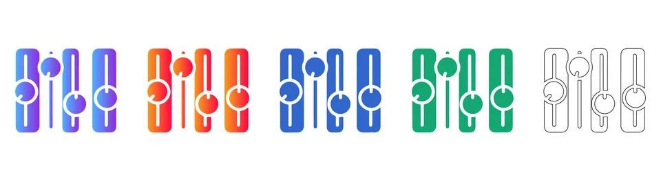 Equalizer Audio Slider Icons Set Stock Illustration