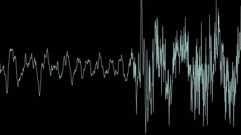 Equalizer Audio Spectrum Balck And White Dynamic Waves Background Stock Footage 86320297