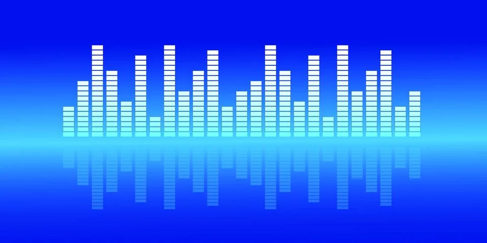 Equalizer audio spectrum with blue background Stock Illustration