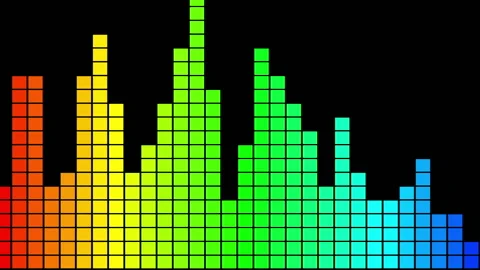 Equalizer Audio Spectrum Colored Level Dynamic Waves Background Stock Footage 88290781