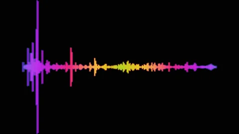 Equalizer Audio Spectrum Colored Level Dynamic Waveson Alpha Channel Stock Footage 88642783