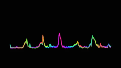 Equalizer Audio Spectrum Colored Level Dynamic Waves on Alpha Channel Stock Footage 88642965