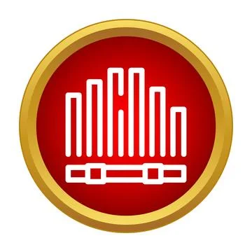 Equalizer bar graph icon in a red circle Stock Illustration