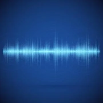 Equalizer on blue background. Music wave. Abstract digital audio track. Pulse Stock Illustration