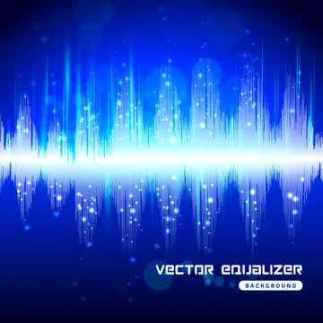Equalizer blue on dark background poster Illustrazione stock