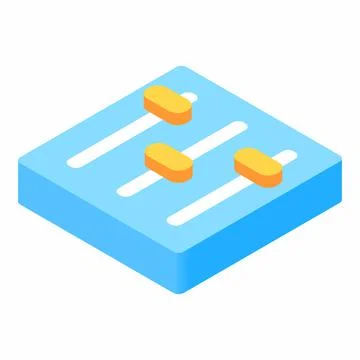 Equalizer button isometric 3d icon Stock Illustration
