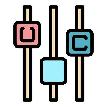 Equalizer control button icon color outline vector Stock Illustration
