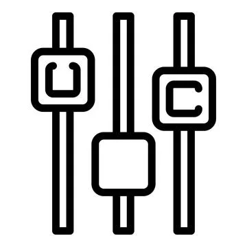 Equalizer control button icon, outline style 스톡 일러스트