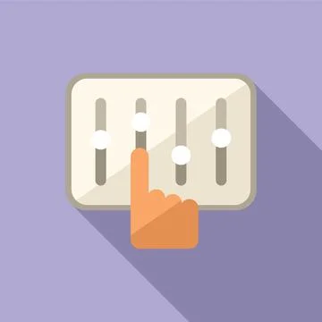Equalizer control icon flat vector. Remote center Stock Illustration