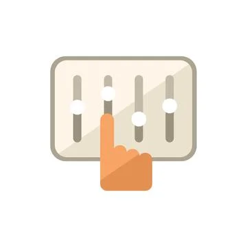 Equalizer control icon flat vector. Remote center Stock Illustration