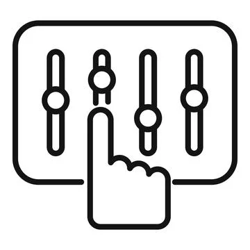 Equalizer control icon outline vector. Remote center Stock Illustration