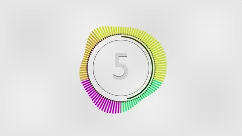 Equalizer with countdown. Dynamic music. Soundwave. Timer. Alpha channel. Stock Footage 233583904