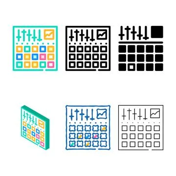 Equalizer device color forms icon vector flat Stock Illustration