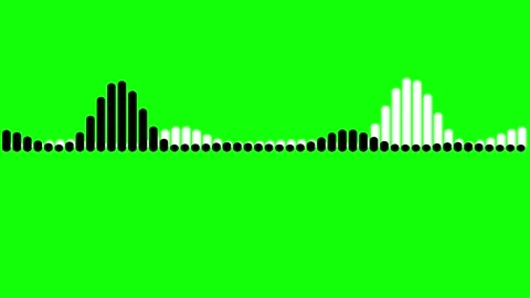 Equalizer double, black and white, overlay, on a green background Stock Footage 149238181