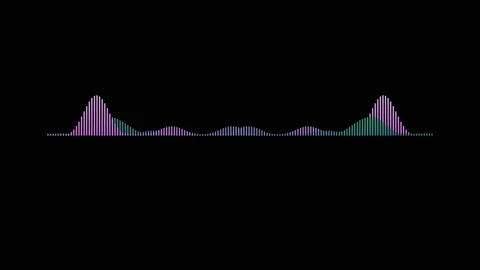 Equalizer double, wave, four color, on a black background, double Stock Footage 149238223