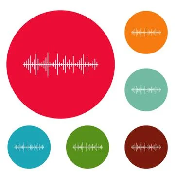 Equalizer effect icons circle set vector Stock Illustration