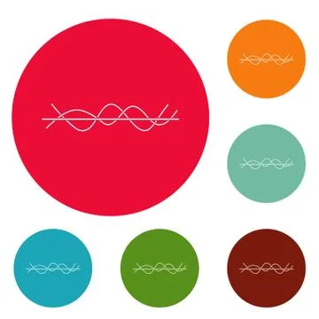 Equalizer effect record icons circle set vector Stock Illustration