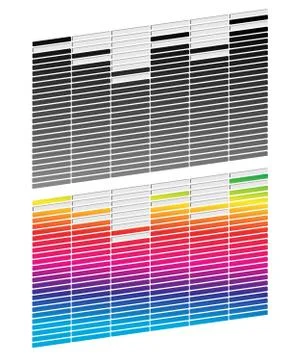 Equalizer (EQ) graphics. Black and white and gradient version. Stock Illustration