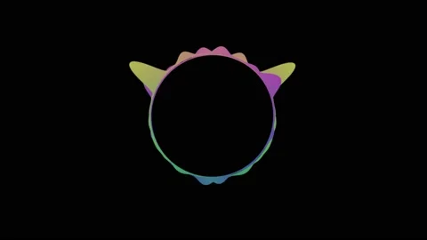 Equalizer with four-color gradient, circular, on a black background Stock Footage 149238368