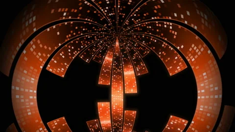 Equalizer from golden pixels. Animated disco bud. Spherical abstract animation Stock Footage 155749457