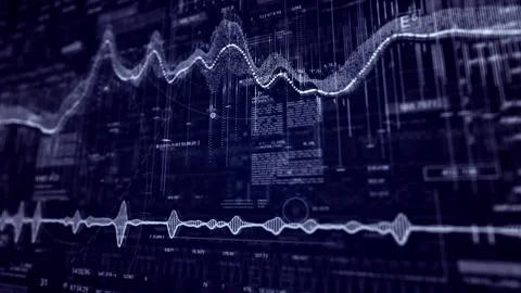 Equalizer HUD monitor data, programming text. User Interface data display. 2GFX Video stock 253586511