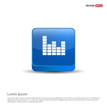 Equalizer icon - 3d Blue Button Illustrazione stock