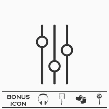 Equalizer icon flat. Stock Illustration