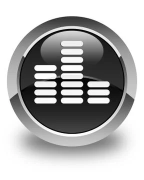 Equalizer icon glossy black round button 스톡 일러스트
