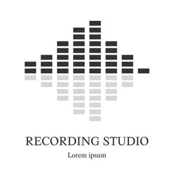 Equalizer icon. Music logo template. Recording studio label. Radio badge. Vector Illustrazione stock