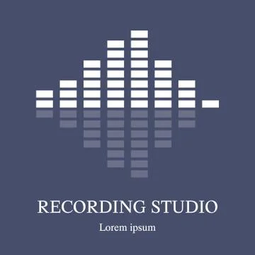 Equalizer icon. Music logo template. Recording studio label. Radio badge. Vector Stock Illustration